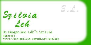 szilvia leh business card